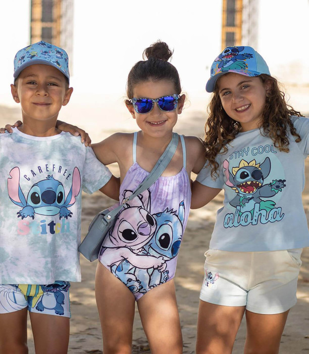 KIDS' ONE-PIECE SWIMSUIT STITCH BLUE 5-12 YEARS. Cerda