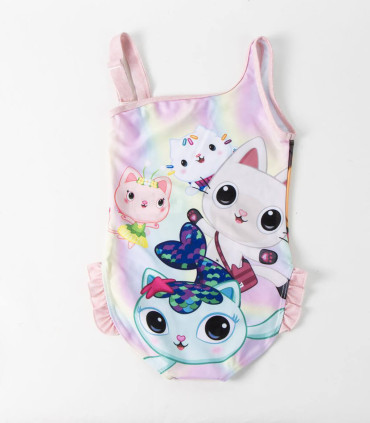CHILDREN'S ONE-PIECE SWIMSUIT GABBY'S DOLLHOUSE PINK 2-6 YEARS. Cerda