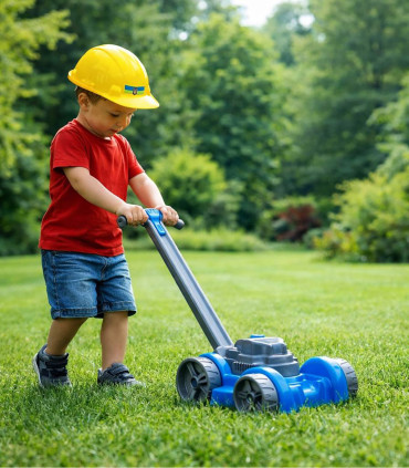 CHILDREN'S LAWNMOWER WITH HELMET AND SOUND IN NET Bamsic
