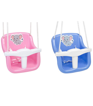 CHILDREN'S SWING WITH ANIMALS PINK/BLUE Bamsic