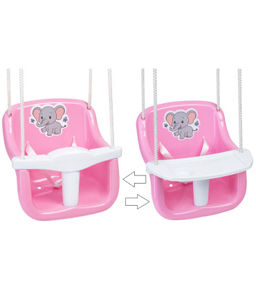 CHILDREN'S SWING WITH TABLE 2 IN 1 PINK/BLUE Bamsic