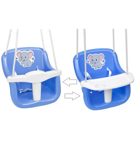 Παιδική κούνια με τραπεζάκι 2 σε 1 ροζ/μπλε Bamsic