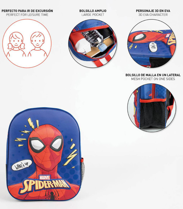 CHILDREN'S 3D SPIDERMAN BACKPACK 31X25 CM Cerda