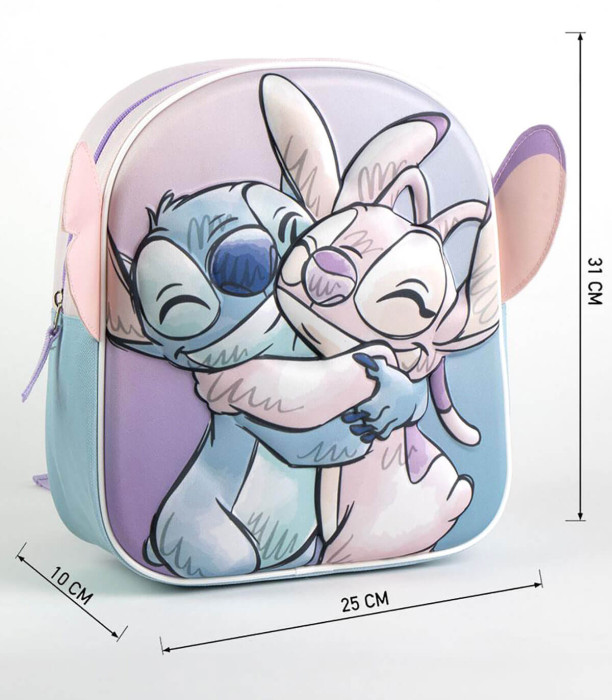 CHILDREN'S BACKPACK 3D STITCH & ANGEL 30X30 CM Cerda