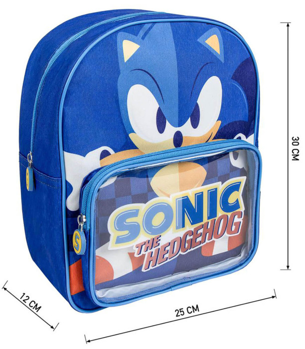 CHILDREN'S BACKPACK WITH FRONT POCKET SONIC 32X28 CM Cerda