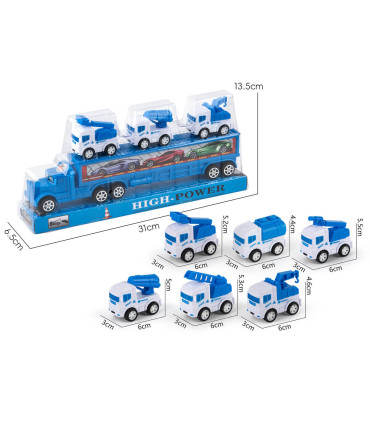 CHILDREN'S CAR CARRIER WITH 3 CONSTRUCTION VEHICLES IN BLISTER PACK 31 CM Armtoys