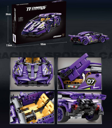 CHILDREN'S CONSTRUCTION SET SPORTS CAR 531 PIECES PURPLE Armtoys