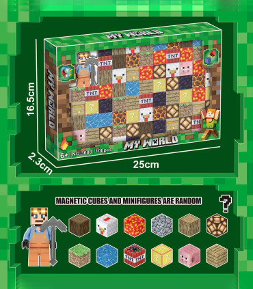 ΠΑΙΔΙΚΑ ΜΑΓΝΗΤΙΚΑ ΚΥΒΑΚΙΑ MINECRAFT 100 ΤΕΜΑΧΙΑ Armtoys