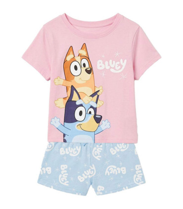 CHILDREN'S SUMMER PAJAMAS BLUEY PINK 3-6 YEARS. Cerda
