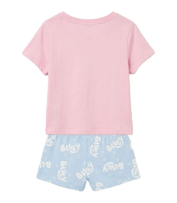 CHILDREN'S SUMMER PAJAMAS BLUEY PINK 3-6 YEARS. Cerda