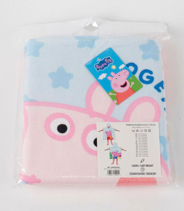 CHILDREN'S TOWEL PONCHO PEPPA PIG 55X54 CM Cerda