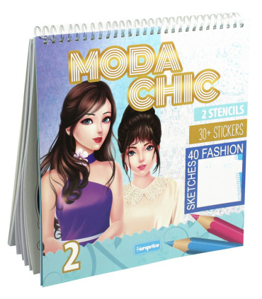 COLORING NOTEBOOK MODA CHICH 30 PAGES + 30 STICKERS Europrice