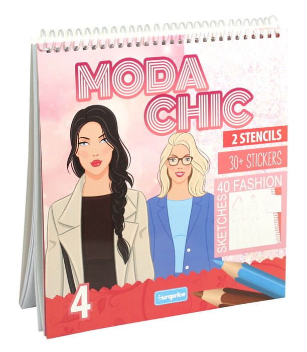 ΤΕΤΡΑΔΙΟ ΖΩΓΡΑΦΙΚΗΣ MODA CHICH 30 ΣΕΛΙΔΕΣ + 30 ΑΥΤΟΚΟΛΛΗΤΑ Europrice