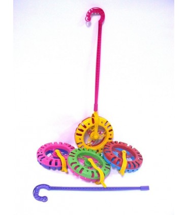 BABY WHEEL PUSHING TOY - RODS, ROPES AND HOOPS