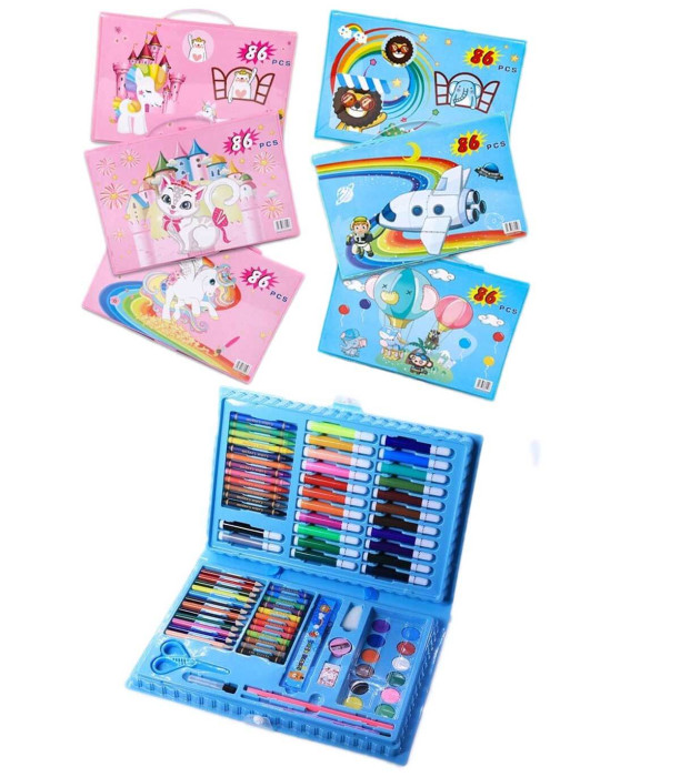 CHILDREN'S DRAWING SET 86 PCS IN SUITCASE 2 TYPES 