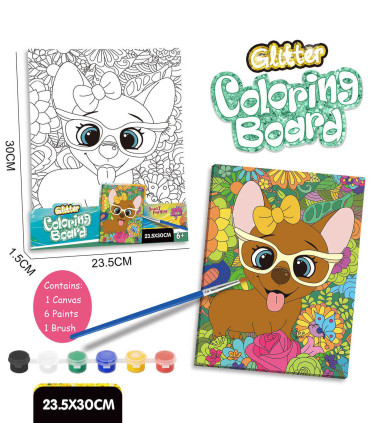 PAINTING CANVAS DOG WITH PAINTS Armtoys