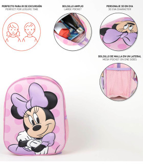 Παιδικό σακίδιο 3D 31 εκ. μοβ Minnie Cerda