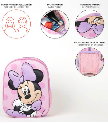 CHILDREN'S 3D BACKPACK 31 CM PURPLE MINNIE Cerda