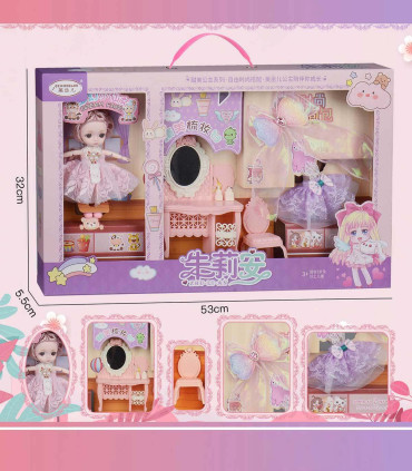 DOLL WITH DRESSING TABLE AND DRESS Armtoys