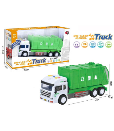 CHILDREN'S TRUCK FOR GARBAGE WITH SOUND AND LIGHT IN A BOX Armtoys
