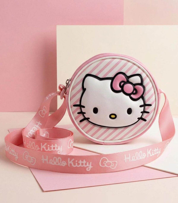Στρογγυλή παιδική τσάντα ώμου Hello Kitty