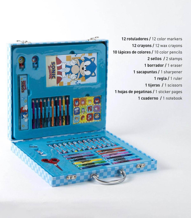 DRAWING SET IN SUITCASE WITH METAL HANDLE SONIC