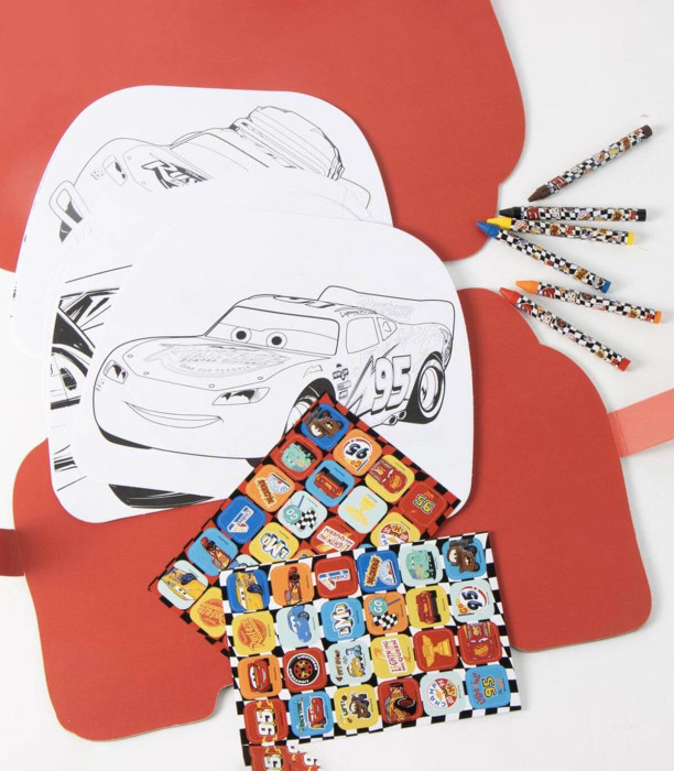 PASTEL COLORING SET IN CARDBOARD BAG CARS