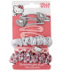 ELASTICS AND HAIR TIES 8 PCS ON CARDBOARD HELLO KITTY