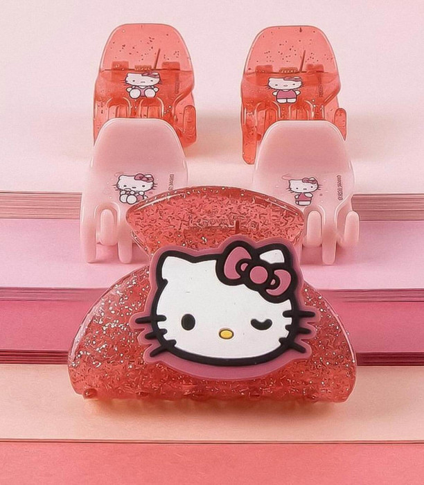 HAIR CLIPS 5 PCS ON CARD HELLO KITTY