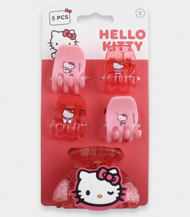 HAIR CLIPS 5 PCS ON CARD HELLO KITTY