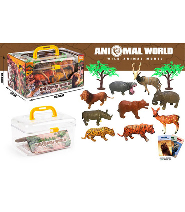 SUITCASE WITH AFRICAN ANIMALS 9 PCS. - Wild and forest