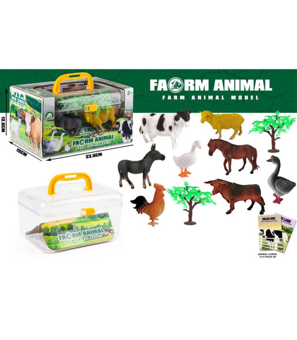 SUITCASE FARM ANIMALS 8 PCS. - Domestic and farm