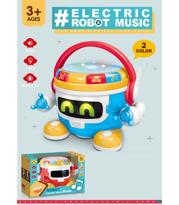 MUSICAL DRUM ROBOT ON BATTERIES
