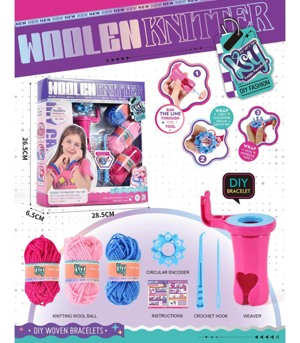 KNITTING KIT WITH LOOM AND NEEDLES