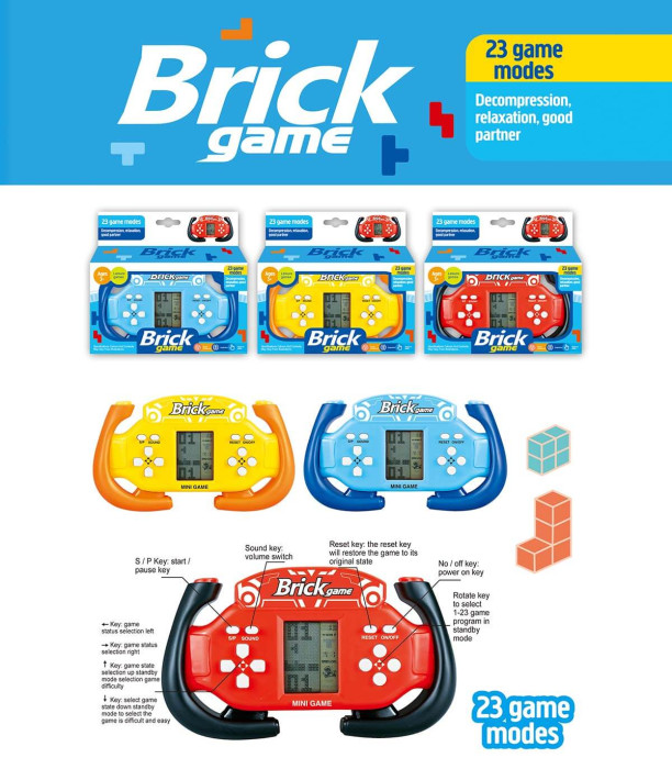 ELECTRONIC GAME TETRIS 23 GAMES 3 COLORS
