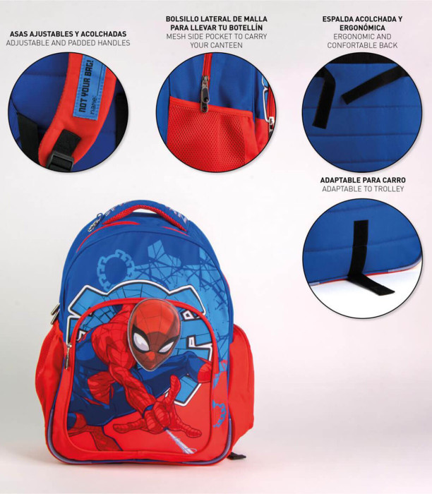 CHILDREN'S SCHOOL BACKPACK 42CM SPIDERMAN