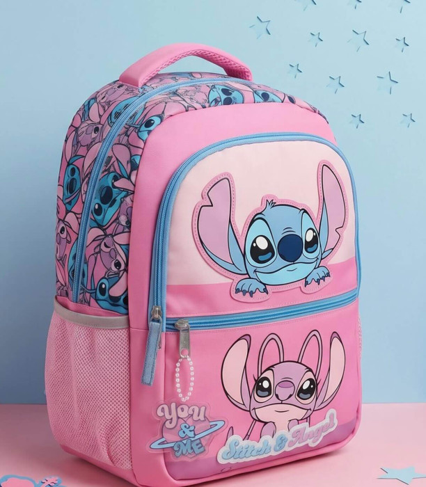 Παιδική σχολική τσάντα Stitch ροζ