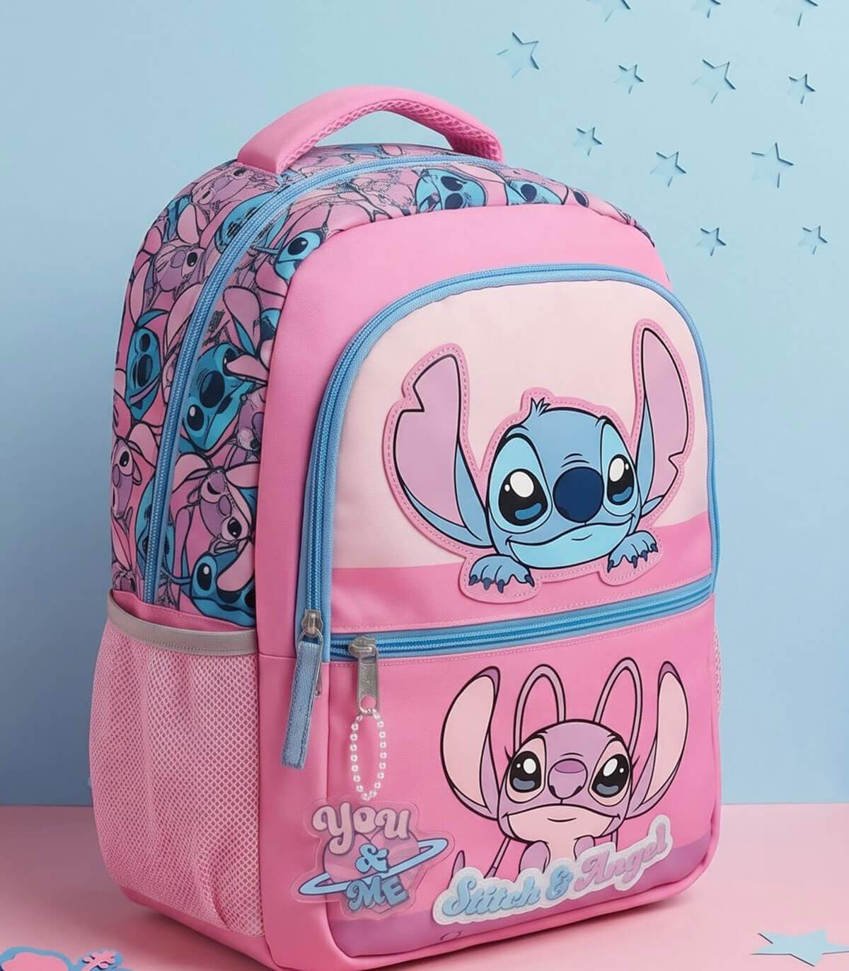Παιδική σχολική τσάντα Stitch ροζ
