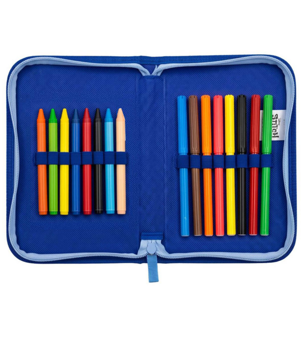 FLUFFY PENCIL CASE WITH 2 COMPARTMENTS STITCH