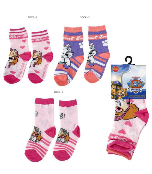 3 ΖΕΥΓΑΡΙΑ ΠΑΙΔΙΚΕΣ ΚΑΛΤΣΕΣ PAW PATROL ΚΟΡΙΤΣΙ 23-34