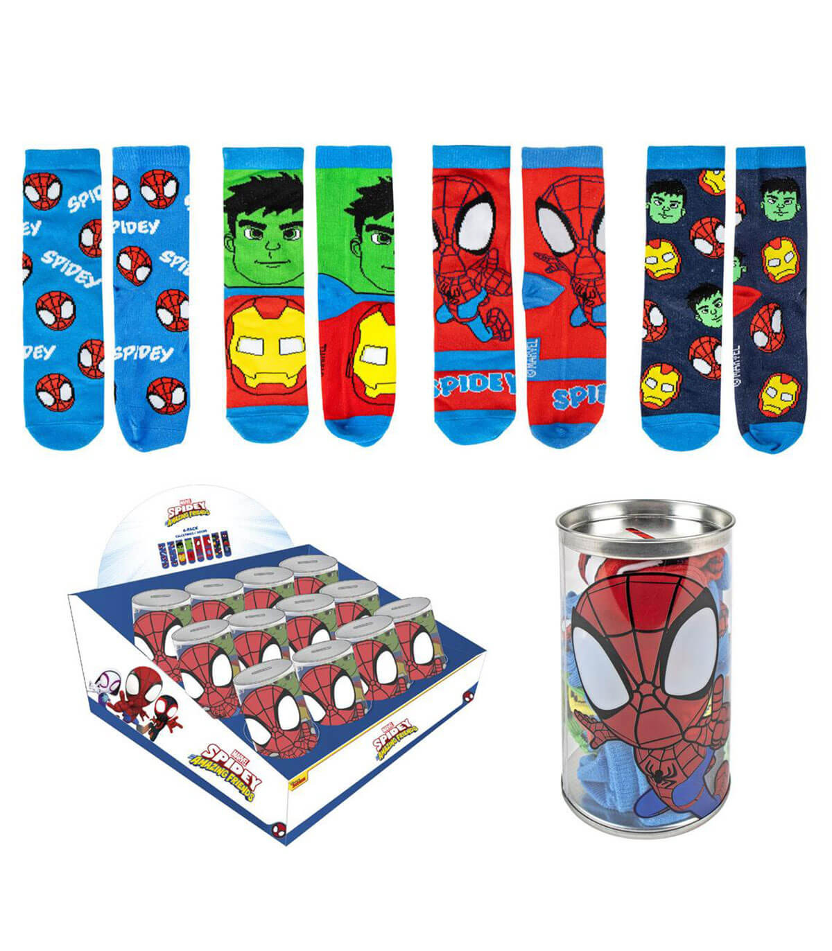 ΠΑΙΔΙΚΕΣ ΚΑΛΤΣΕΣ 4 ΖΕΥΓΗ SPIDEY ΣΕ ΒΑΖΟ 23/34