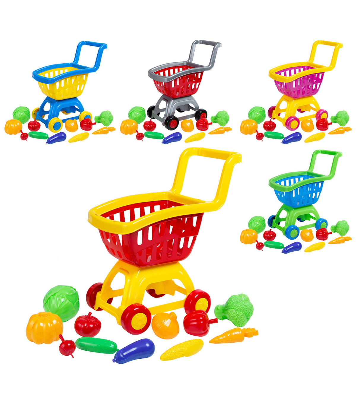 CHILDREN'S SHOPPING CART WITH VEGETABLES