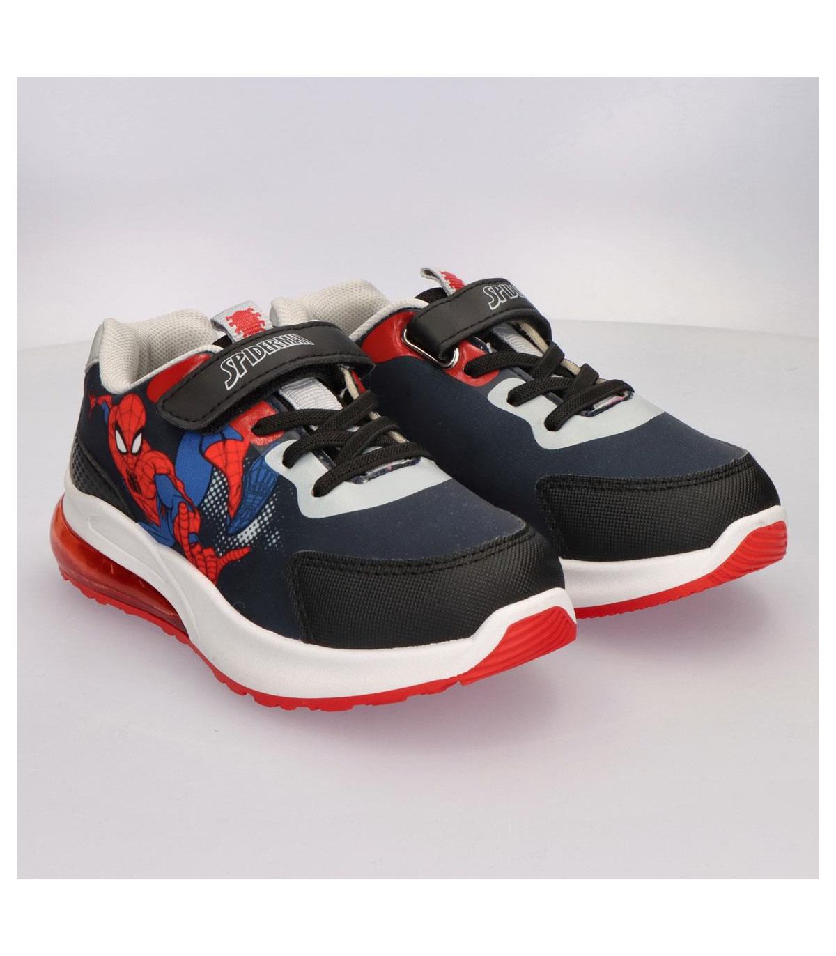 GLOW-IN-THE-DARK PVC SPIDERMAN MARATHON SNEAKERS, SIZE 25–32