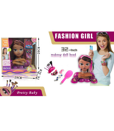 MAKEUP DOLL HEAD WITH ACCESSORIES - HAIRDRESSING AND BEAUTY KITS