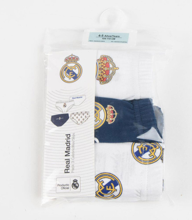 BRIEFS, 3 PER PACK, REAL MADRID, AGES 2-8 YEARS