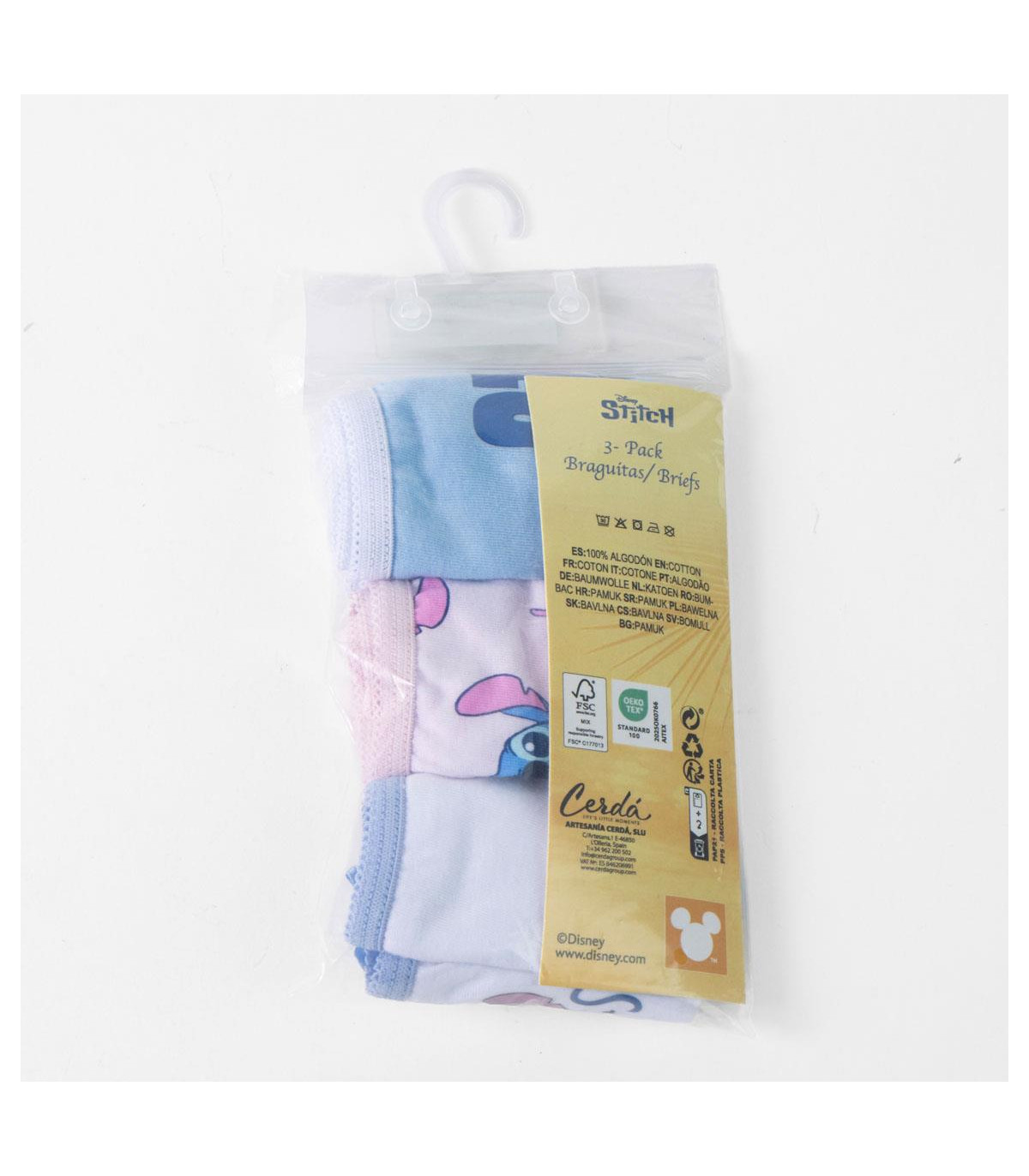 SLIP-ON SHOES, 3 PAIRS PER PACK, STITCH, AGES 2-8 YEARS
