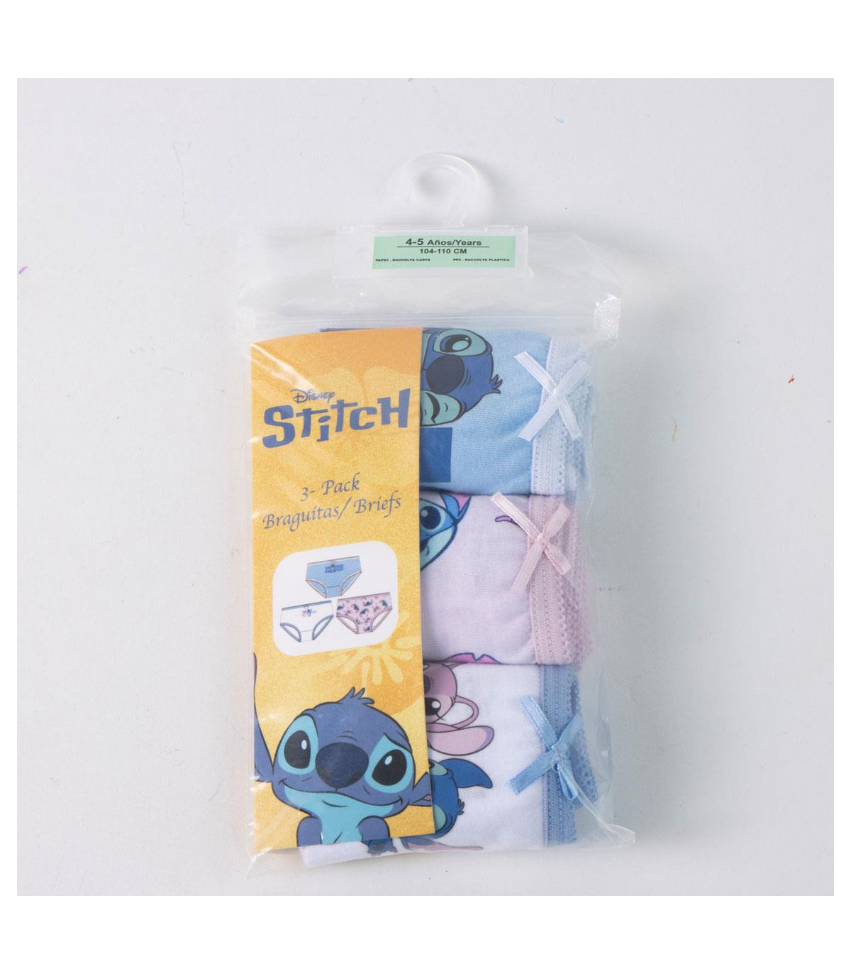 SLIP-ON SHOES, 3 PAIRS PER PACK, STITCH, AGES 2-8 YEARS