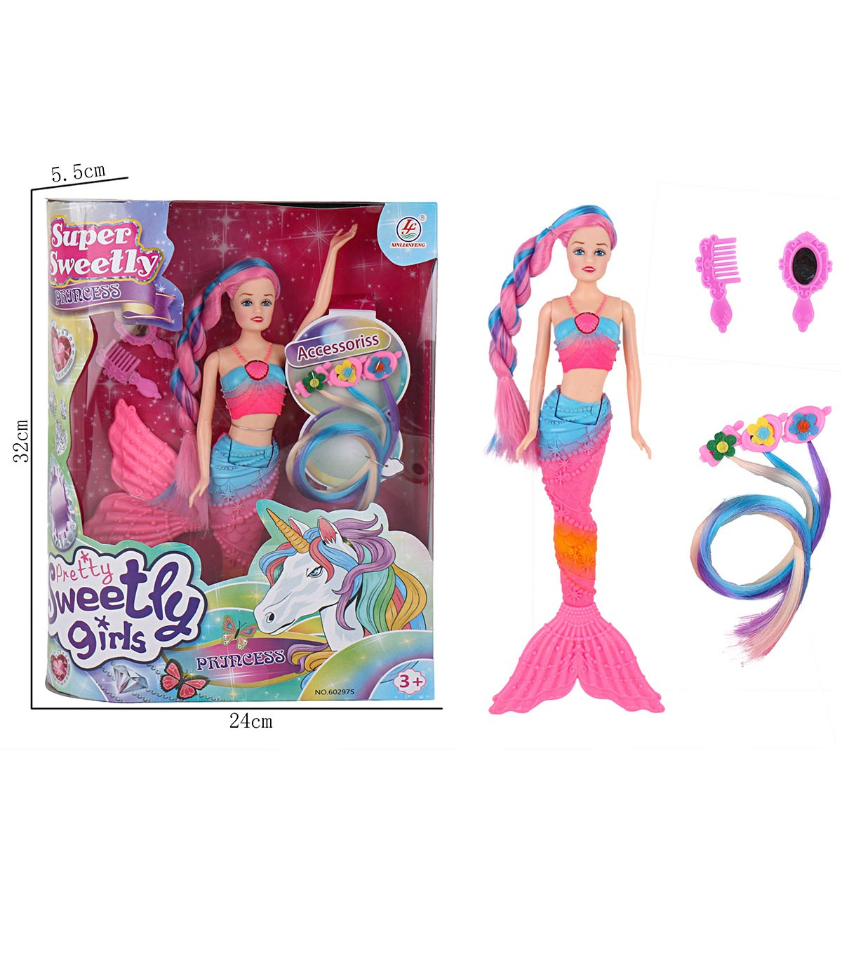 MERMAID DOLL WITH CURLS