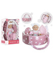 BABY WITH BASKET AND PILLOW IN A 34 CM BOX