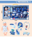 BABY WITH A DOCTOR KIT IN A LARGE BOX